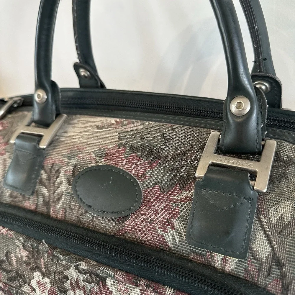 Vtg 80's Atlantic Floral Tapestry Carry On Overnight Bag Luggage Grandmillenial